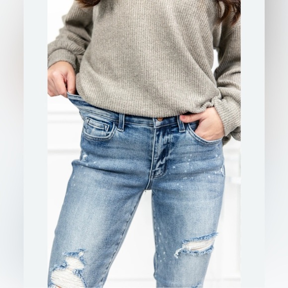 Vervet Favorite Bleach Splatter Distressed Boyfriend Jeans Size 30 - Picture 3 of 12